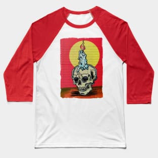 Candle on the Skull on the Table Baseball T-Shirt